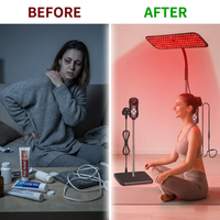 660Nm 850Nm LED Red Light Therapy Panel with Stand near Infrared Therapy Lamp Devices for Body Muscle Relax and Skin Care — Before & After