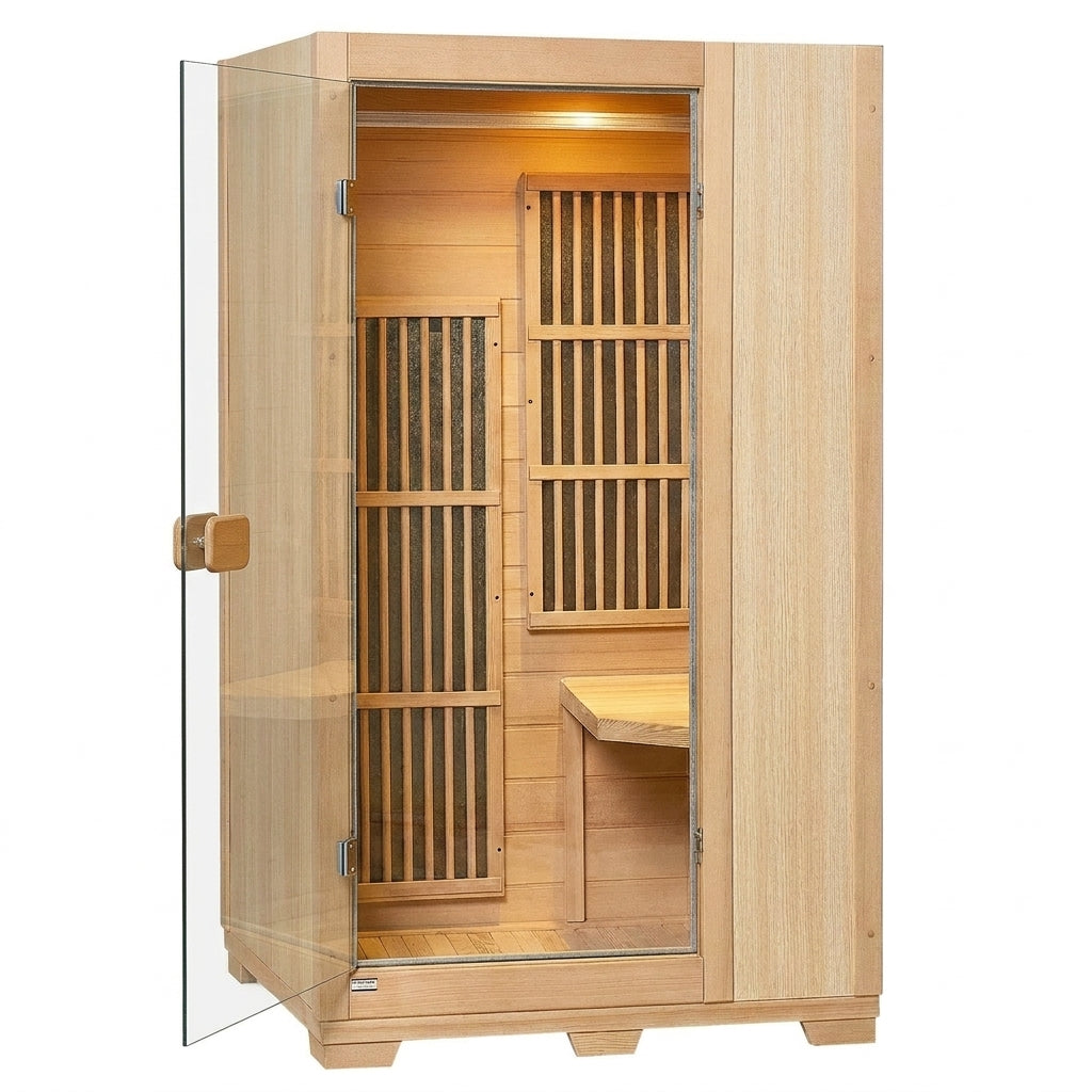 Far Infrared Wooden Sauna Room Home Sauna Spa for 1 Person1140W — Studio Shot