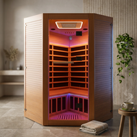 Multifunctional 2-3 Person Infrared Sauna for Home, 2180W Indoor Sauna with 7-Color LED Ambient Light, Red Light Feature, Oxygen Bar, Dual Bluetooth Speakers, 360° Surround Heating — Studio Shot