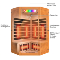 Multifunctional 2-3 Person Infrared Sauna for Home, 2180W Indoor Sauna with 7-Color LED Ambient Light, Red Light Feature, Oxygen Bar, Dual Bluetooth Speakers, 360° Surround Heating — How It Works